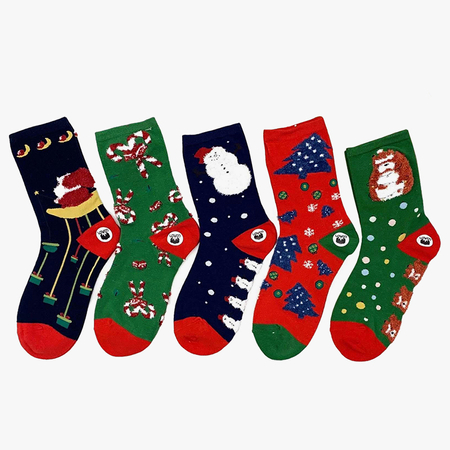 Dámske vianočné ponožky 5 / bal - Spodná bielizeň