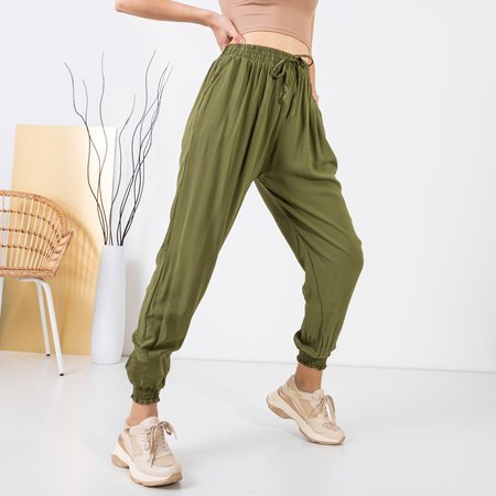 Dámske zelené háremové nohavice - Oblečenie