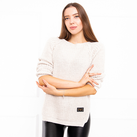 Dámsky béžový sveter - Oblečenie
