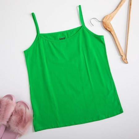 Dámsky zelený top s tenkými ramienkami PLUS SIZE - Oblečenie