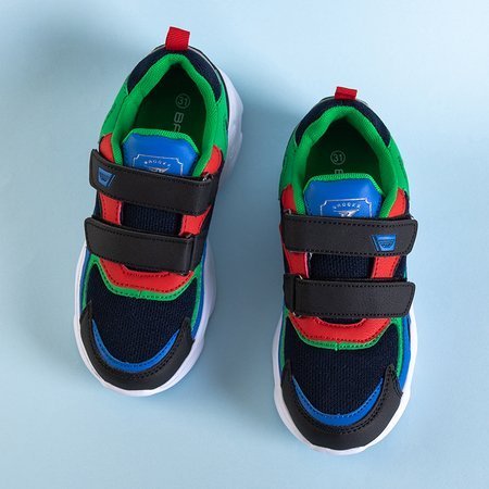 Detská námornícka modrá športová obuv s farebnými vložkami od Jekky - Obuv