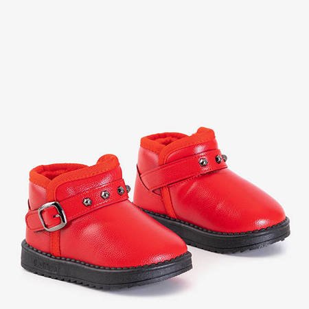 Detské červené snehové topánky s prackou Malian - Obuv