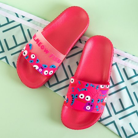 Fuchsiové detské papuče s dekoráciami Ilaria - Obuv