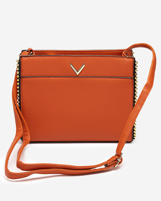 Klasická oranžová kabelka s ozdobou - Doplnky