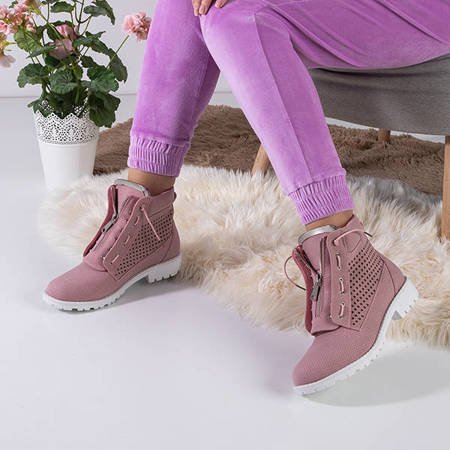 Ľadové milostné ružové dámske turistické topánky - Obuv