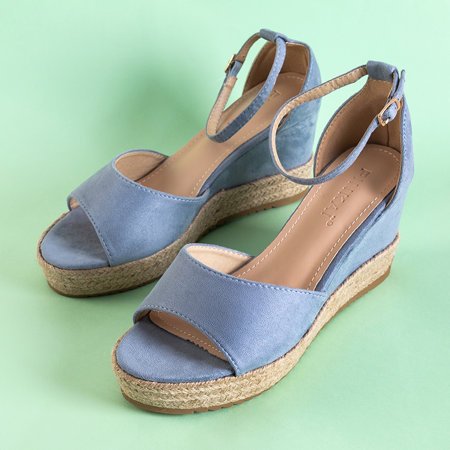 Modré dámske klinové sandále Salome - Topánky