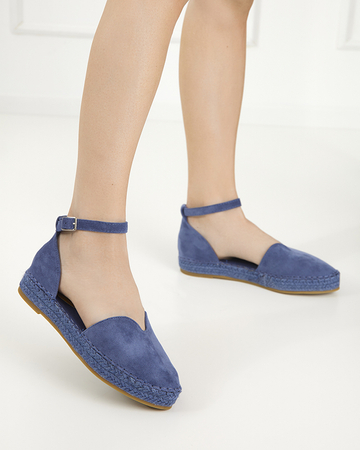 Modré dámske sandále a'la espadrilky na platforme Monata - Topánky