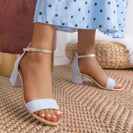 Modré dámske sandále na nízkych podpätkoch Kamalia - Topánky