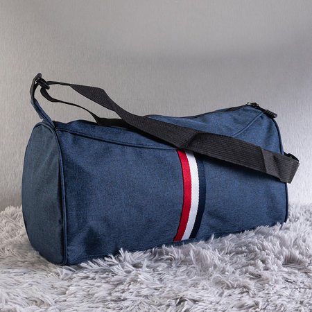 Námornícka modrá unisex športová taška s prúžkom - Kabelky