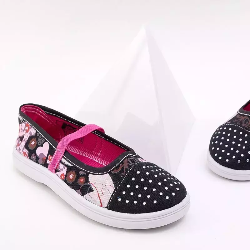OUTLET Čierne detské tenisky so vzormi Olza- Shoes