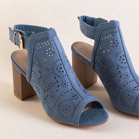 OUTLET Modré dámske prelamované sandále na poste Jasmines - Obuv