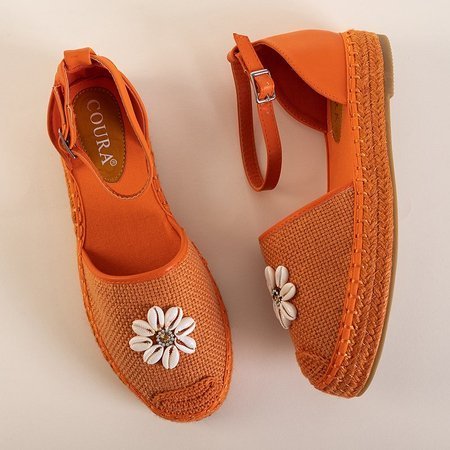 OUTLET Oranžové dámske sandále a'la espadrilky na platforme Maybel - Topánky