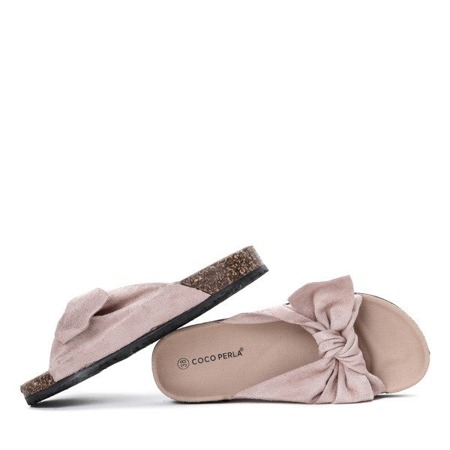 OUTLET Ružové papuče s mašľou Tana - Topánky