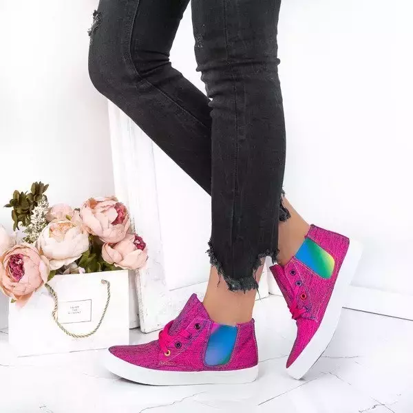 OUTLET Ružové vysoké tenisky značky Yamileth- Shoes
