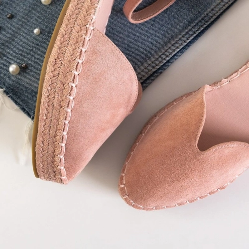 OUTLET Svetloružové dámske sandále a'la espadrilky na platforme Monata - Topánky