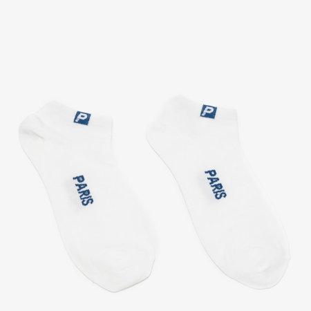 Pánske biele bavlnené krátke ponožky - Spodná bielizeň