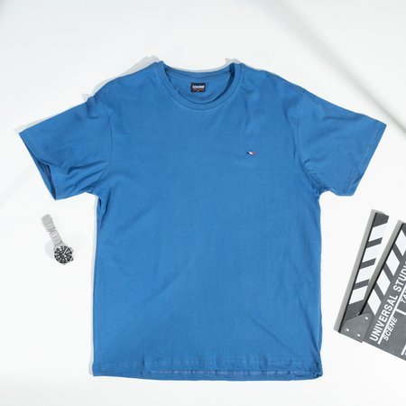 Pánske tmavo modré bavlnené tričko - oblečenie