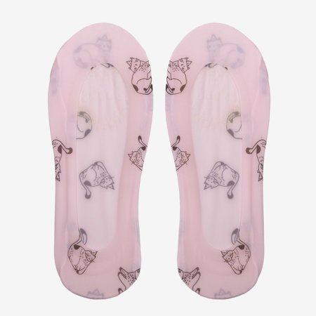 Ružové dámske balerínky s potlačou - Ponožky