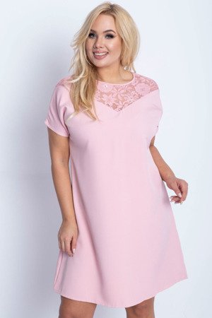 Růžové krajkové šaty PLUS PLUS - Šaty 1