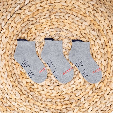 Šedé detské ponožky 3 / balenie - Ponožky