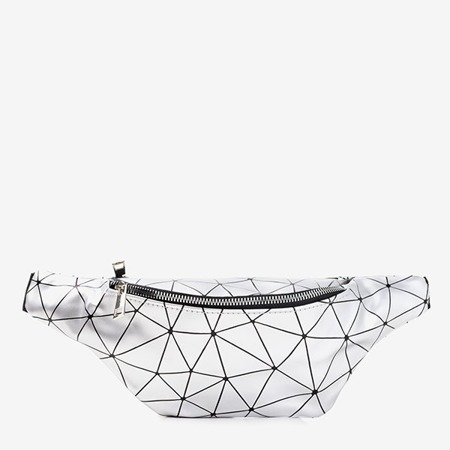 Stříbrná taška na ledviny s geometrickým vzorem - Tašky