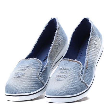 Svetlo modré topánky na klinovom podpätku Reese - Obuv