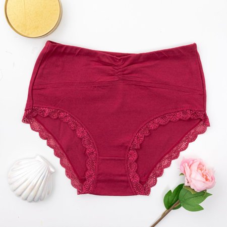 Tmavo ružové dámske nohavičky s čipkou PLUS SIZE - Spodné prádlo
