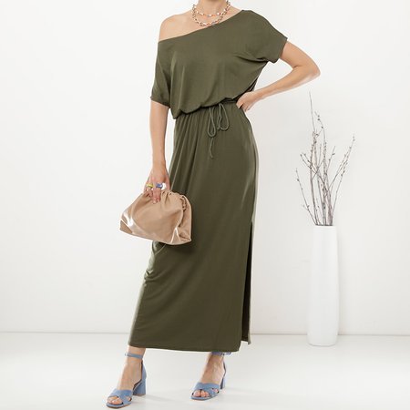 Tmavo zelené dámske maxi šaty - Oblečenie