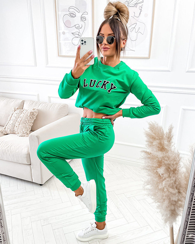 Zelená dámska mikina s nápisom - Oblečenie
