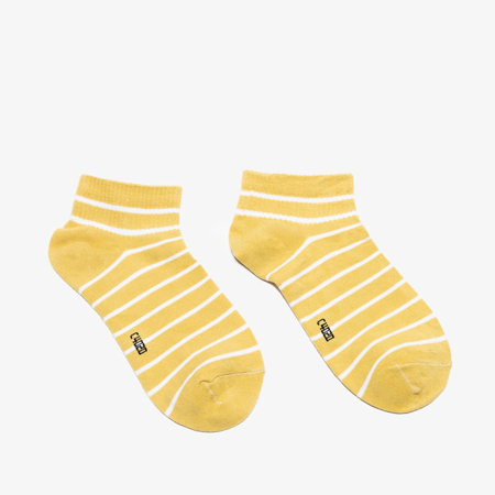 Žlté dámske pruhované ponožky - Spodná bielizeň
