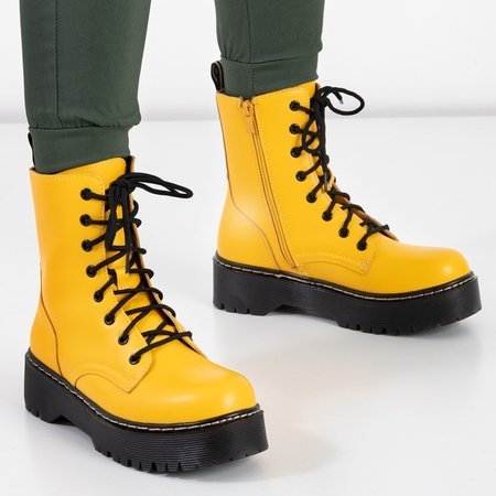 Žlté dámske topánky s plochým podpätkom Chic Glam - Topánky