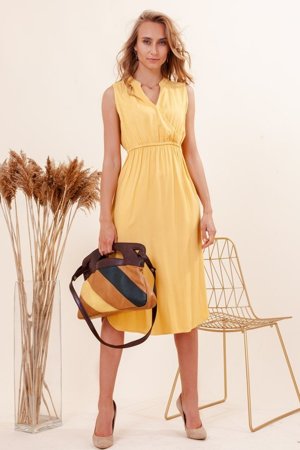 Žluté dámské midi šaty - Oblečení 1