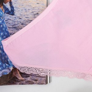 3 / balenie Ružové dámske čipkované nohavičky - spodná bielizeň