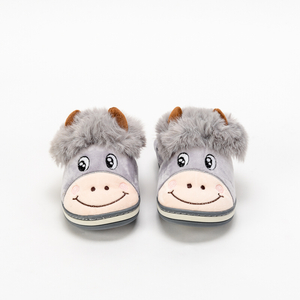 Animmes šedé býčie papuče pre deti - obuv