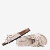 Béžové dámske papuče s strapcami Amassa - Obuv