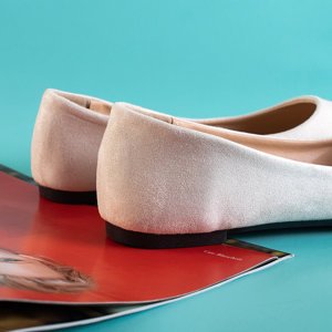 Béžové dámske ploché balerínky Guntet - topánky