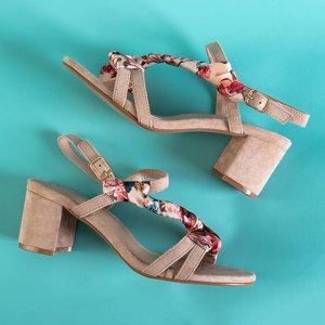 Béžové dámske sandále na post Alazania - Obuv