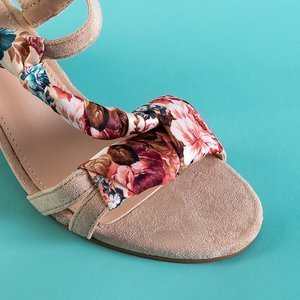 Béžové dámske sandále na post Alazania - Obuv