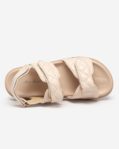 Béžové dámske sandále na suchý zips Korine - Obuv
