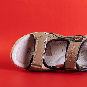 Béžové detské sandále na suchý zips - Topánky