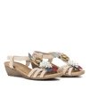 Béžové klínové sandály s ozdobnými květy Dormina - Boty 1