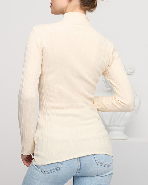Béžový dámsky sveter s rolákom - Oblečenie