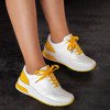 Białe sportowe buty z żółtymi wstawkami Rothina - Obuwie