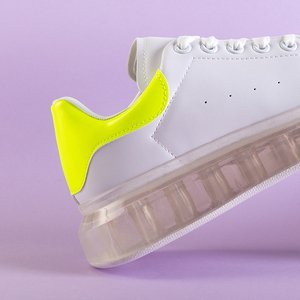 Biela športová obuv so žltou vložkou Garcia - Topánky