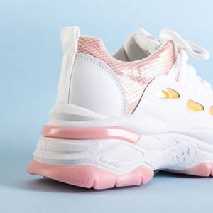 Biele a ružové dámske športové topánky Grumlat - Obuv