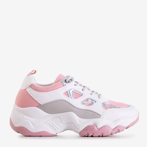 Biele a ružové dámske športové topánky Rebina - Obuv