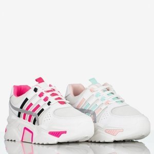 Biele a ružové dámske športové topánky na platforme Soyea - Obuv
