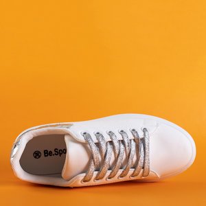 Biele a strieborné dámske športové topánky Pamelia - Oblečenie
