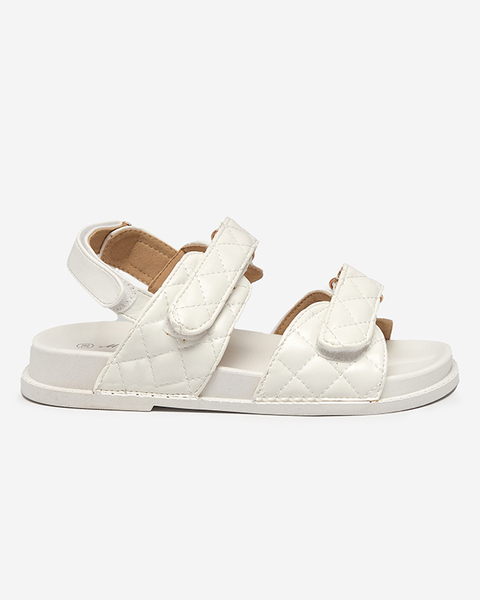 Biele dámske sandále na suchý zips Korine - Obuv