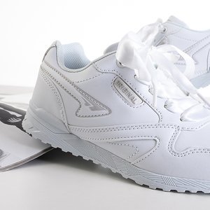Biele dámske športové topánky previazané stuhou Kamela - Obuv